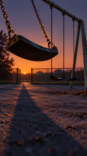 Digital artwork depicting 03 playground sunset.