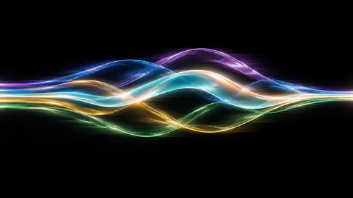 Digital artwork depicting 20 pastel light waves.