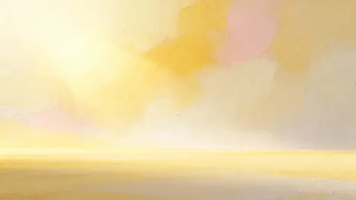 A softly glowing 16:9 abstract field of blended butter yellow, pale cream and whisper-blush with a displaced upper-left radial glow fading into honey-tinted, velvety matte surfaces.