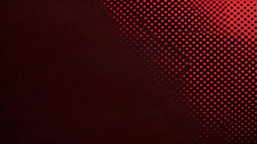 A 16:9 crimson halftone gradient with dense dots clustered in one corner fading to calm negative space, evoking premium screen print with deep reds, crisp micro-dot texture, and OLED-ready blacks.