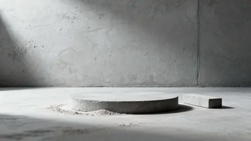 A neutral grey cement backdrop designed for product mockups with subtle texture, soft directional modeling light, and a clean 16:9 composition to frame objects for photography and design use.