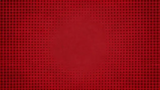 Widescreen 16:9 halftone dot field in deep red tones, seamless graphic print texture with controlled dot-scale gradient, smooth central fade, crisp edges and subtle paper grain.