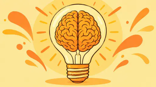 A light bulb containing a brain, glowing against a warm background as a symbol of ideas.