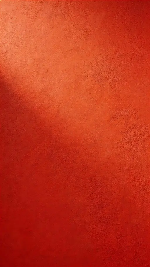 Studio-style 9:16 vertical wallpaper of a restrained red plaster wall with soft side lighting, consistent texture, and a calm open zone toward the upper half.