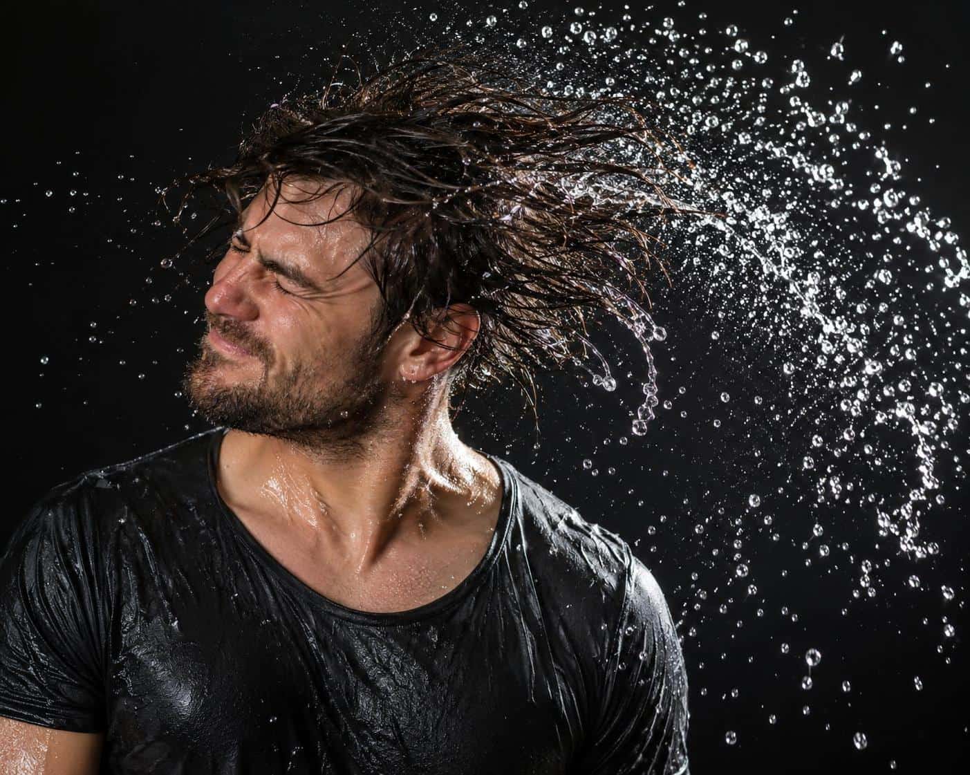 Shake-off action portrait, prompt only example