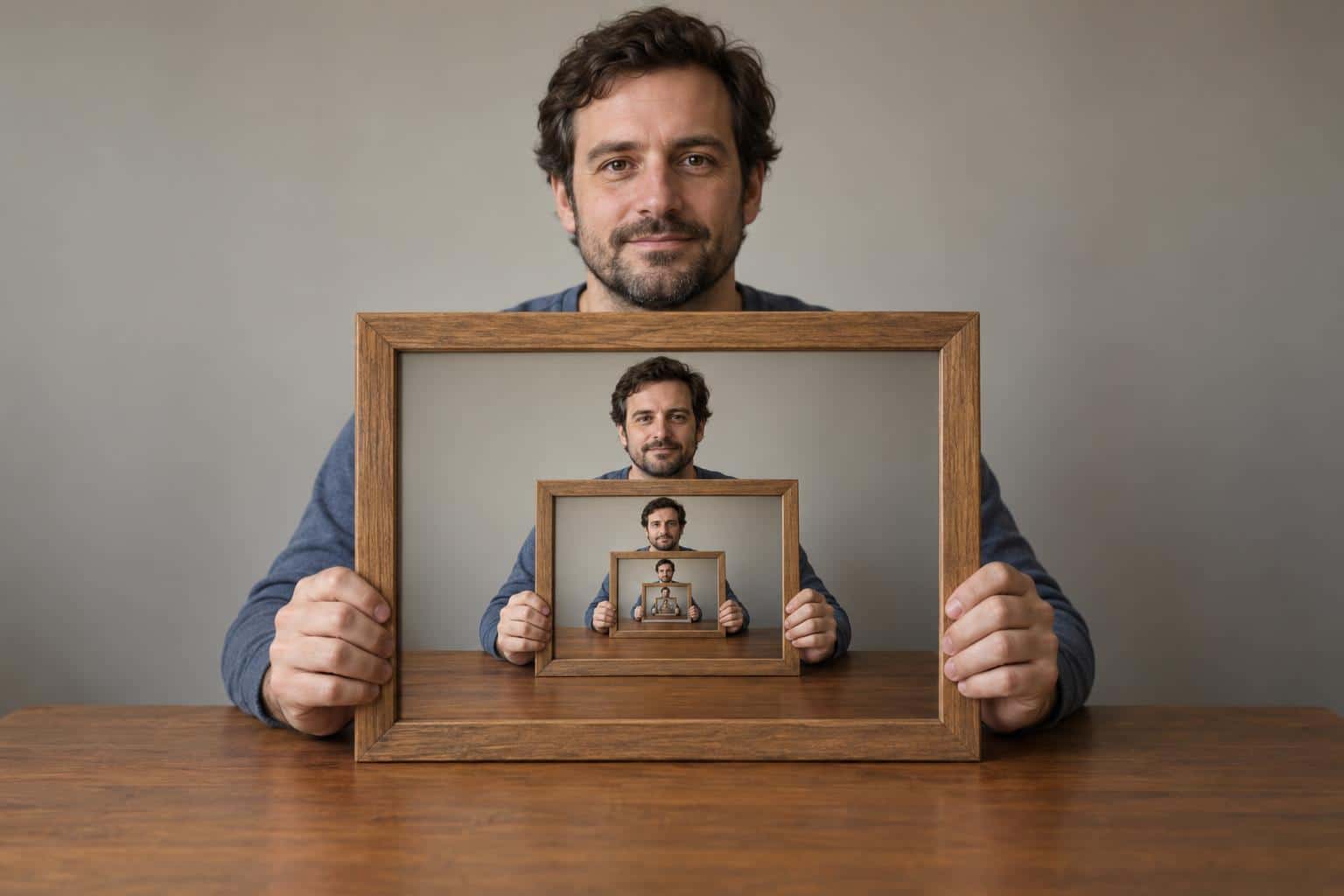 Recursive picture-in-picture photography, prompt only example