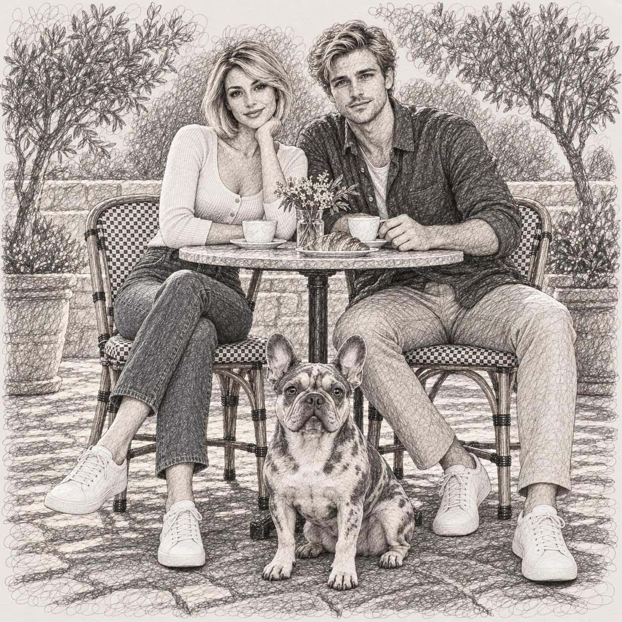 Loop-network tonal drawing, style image + your photo example