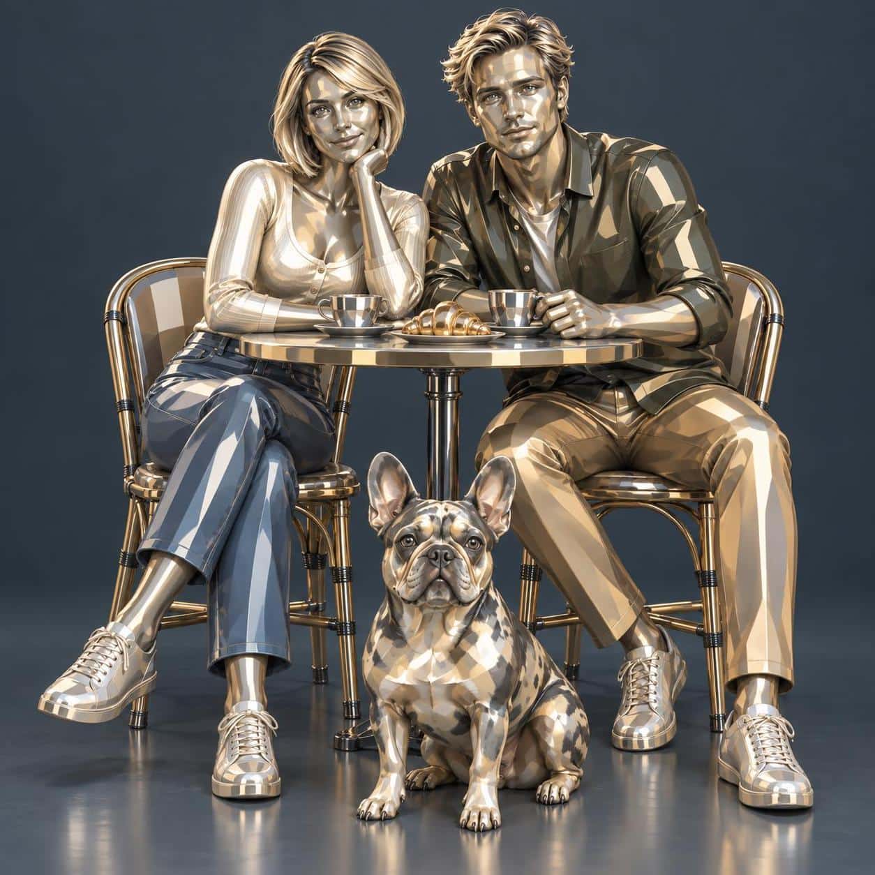 Mirror-field metal rendering, style image + your photo example