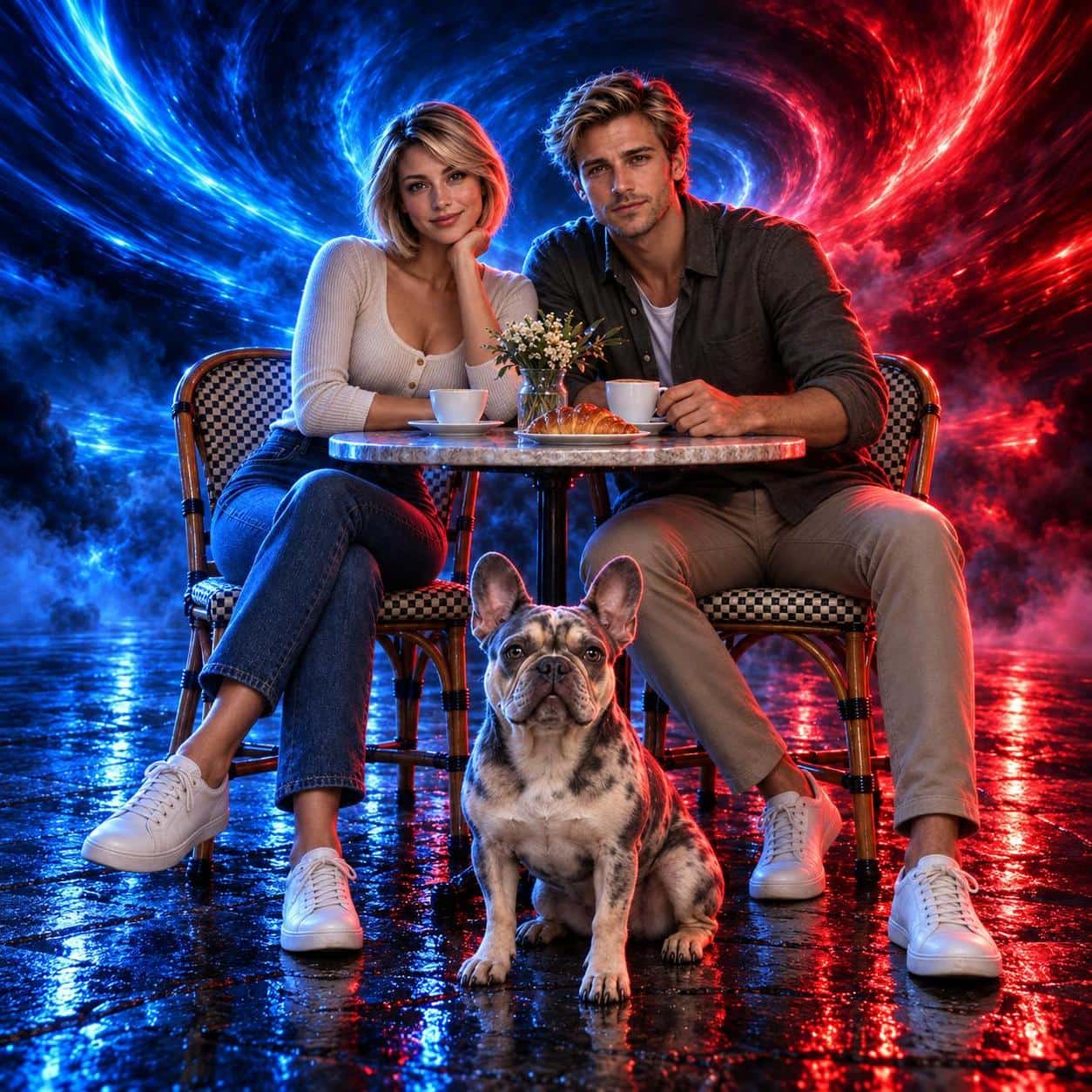 Neon Vortex Drift, style image + your photo example