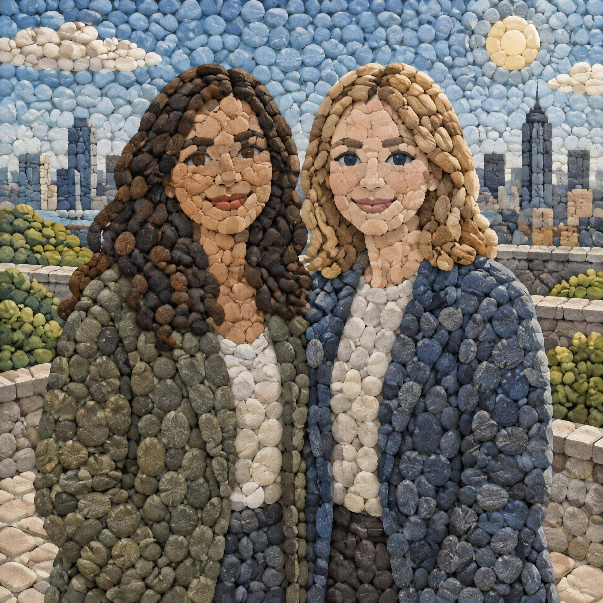 Rounded-pebble mosaic image, prompt only example