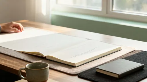 A minimalist 16:9 workspace scene that gently blurs the background to foreground the desk and tools, creating a calm, focused mood for editorial or product imagery.